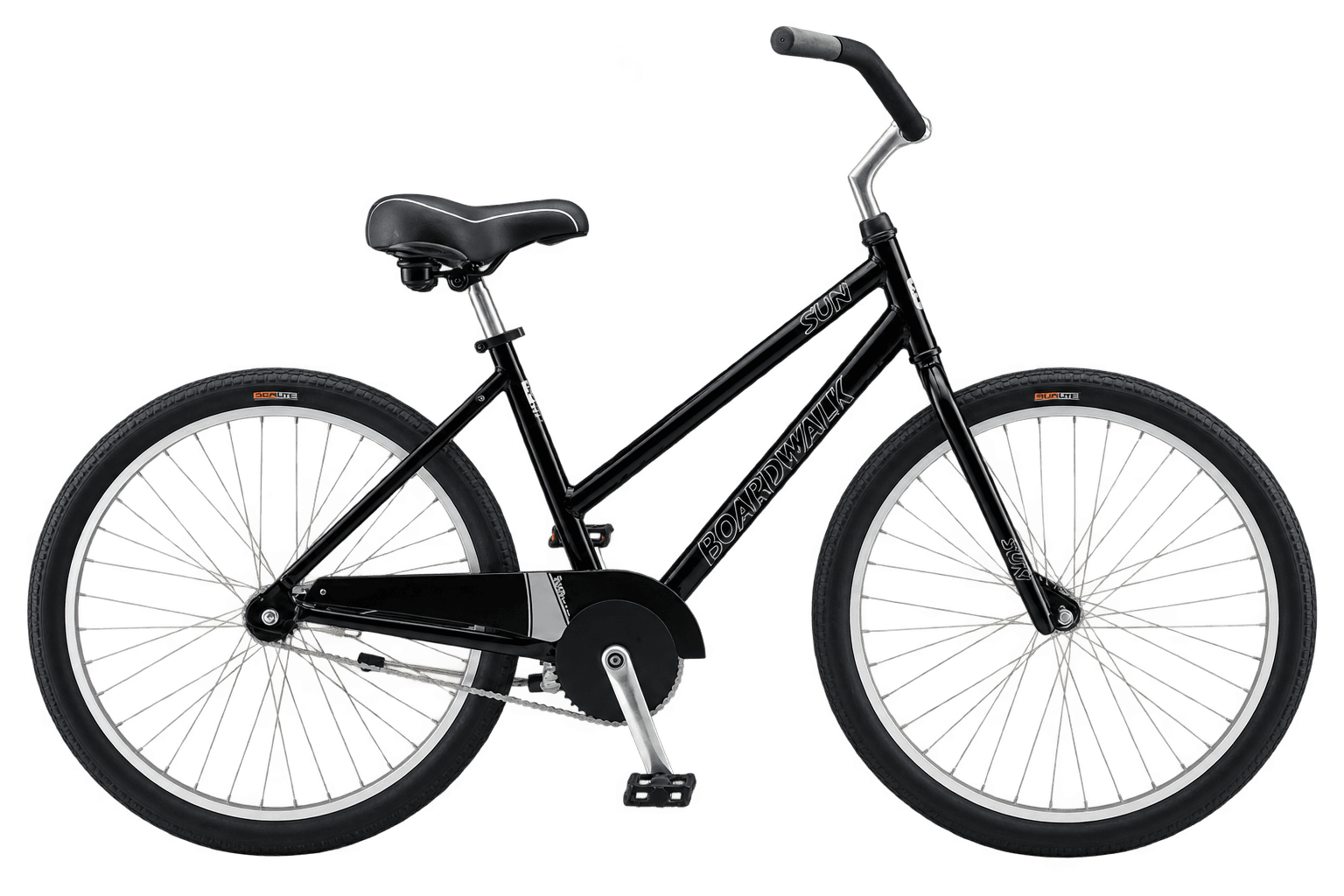 Black single-speed beach cruiser